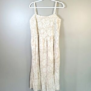 NWT GAP Beige Floral Halter Dress. Below The Knee, Size XL